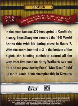 2010 Topps - History of the World Series #HWS8 Enos Slaughter Back